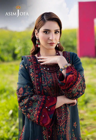 Lawn-3PC Embroidered Shirt with Chiffon Embroidered Dupatta- 5085