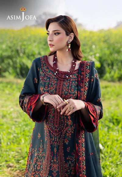 Lawn-3PC Embroidered Shirt with Chiffon Embroidered Dupatta- 5085