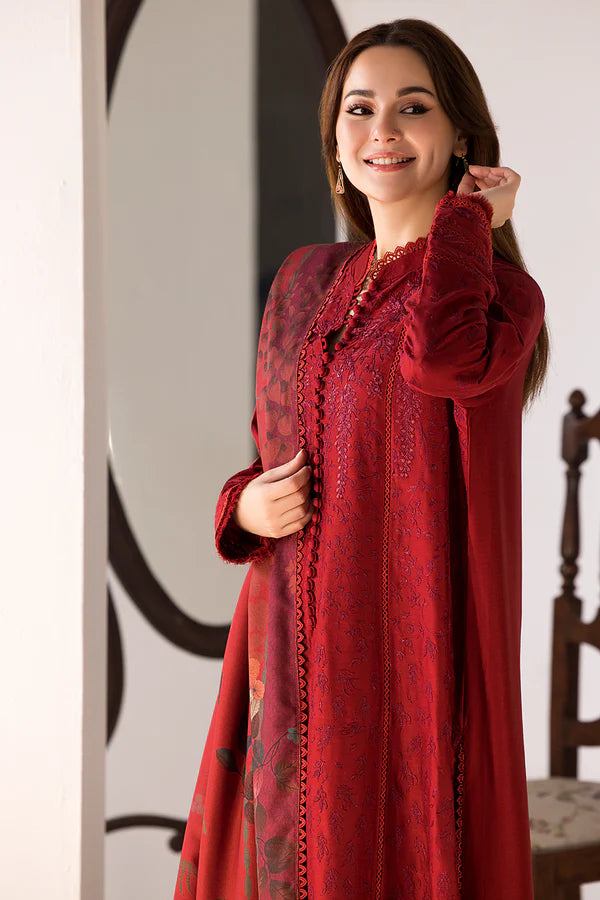 3PC LAWN EMBROIDERED SHIRT WITH DIGITAL PRINTED JACQUARD DUPATTA-5005