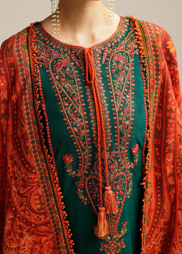.Lawn-3PC Embroidered with Digital Printed Jacquard Dupatta-5113