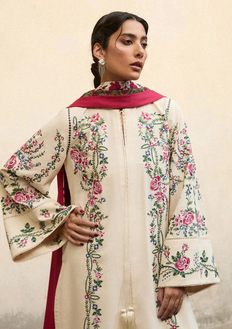 Lawn-3PC Embroidered Shirt With Digital Printed Jauqard Dupatta-5097