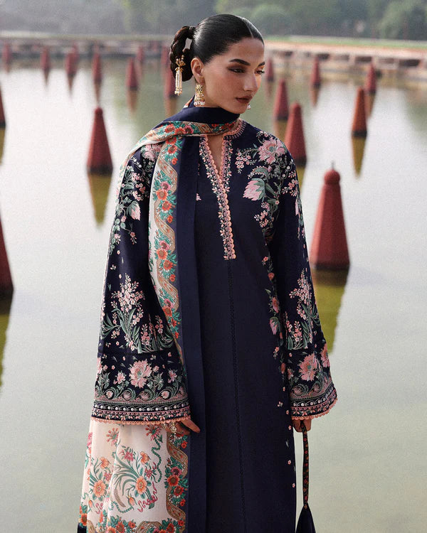 Lawn-3PC Embroidered Shirt With Digital Printed Jauqard Dupatta-5077