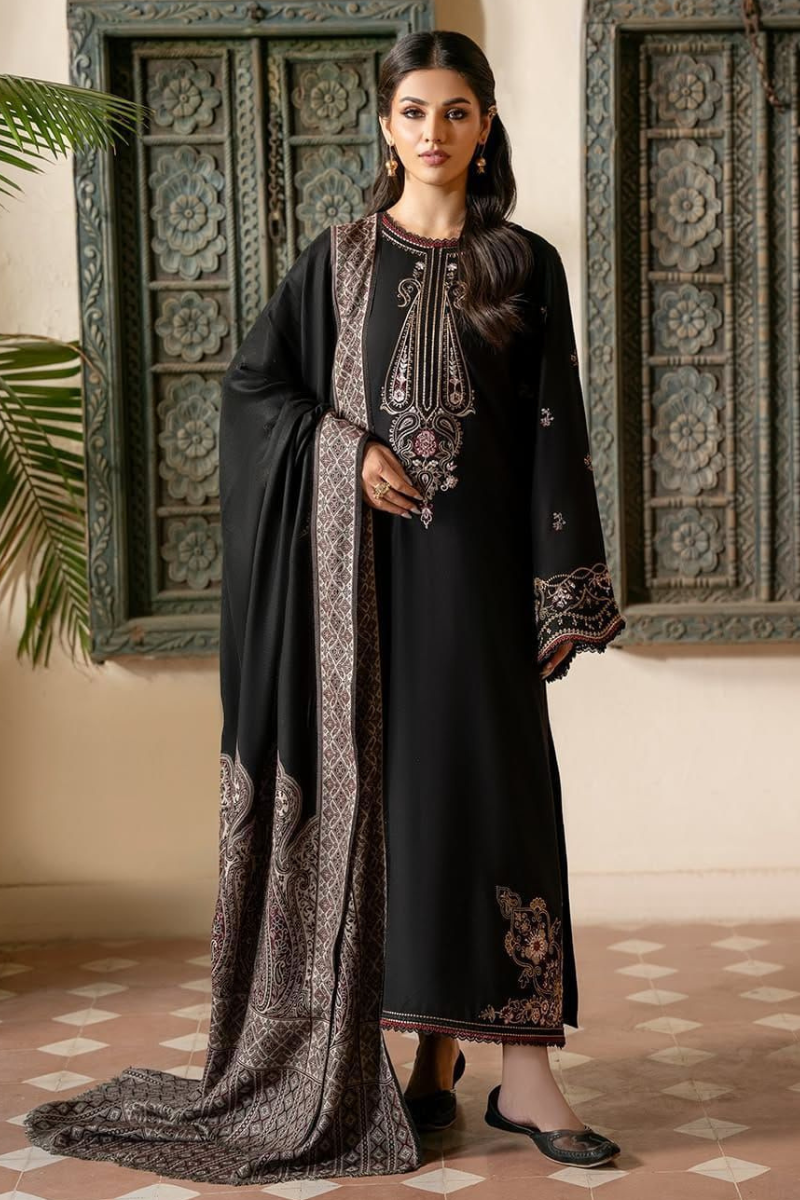 Lawn-3PC Embroidered Shirt with Digital Printed Jauqard Dupatta- 5011