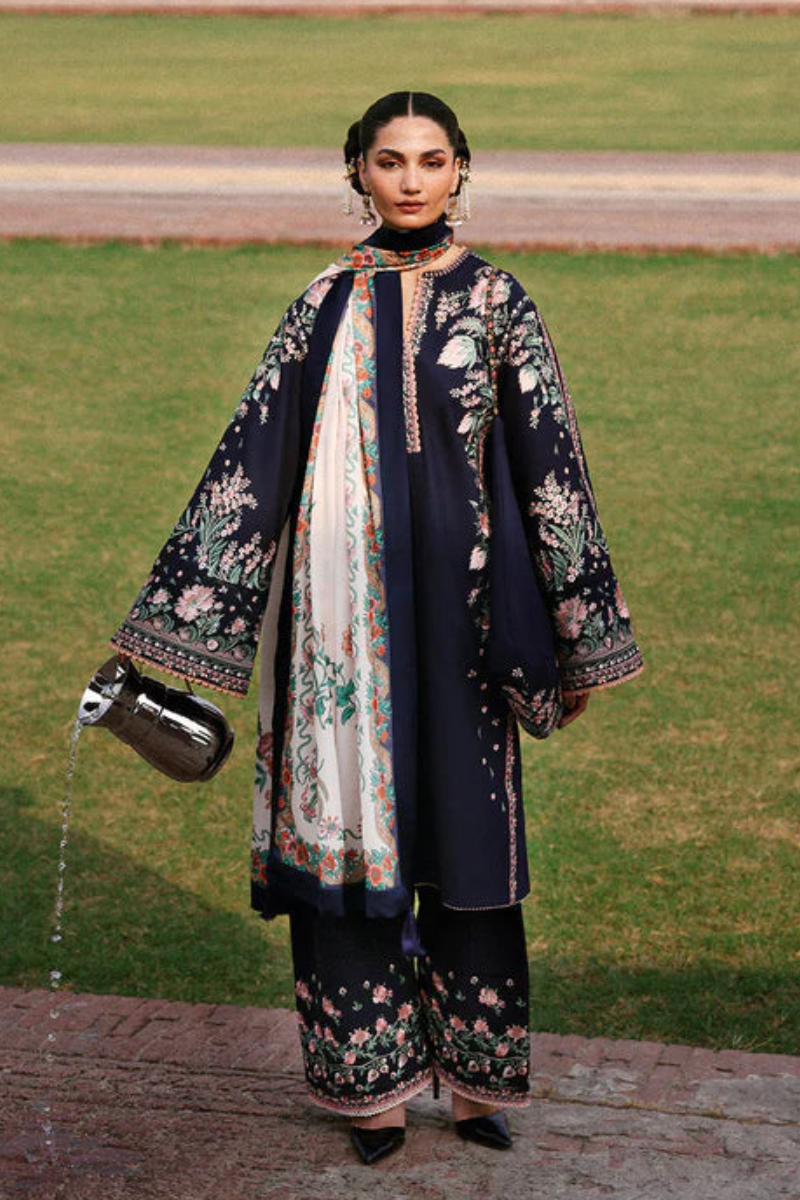 Lawn-3PC Embroidered Shirt With Digital Printed Jauqard Dupatta-5077