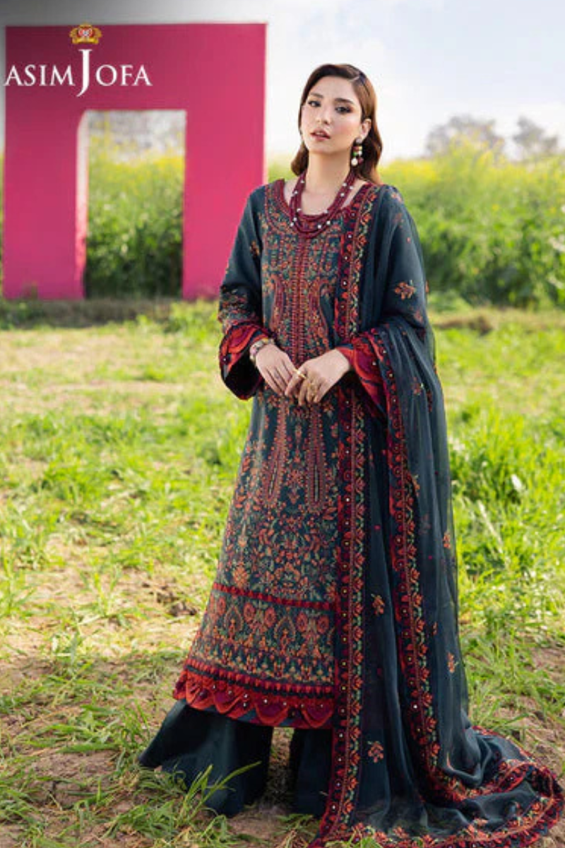 Lawn-3PC Embroidered Shirt with Chiffon Embroidered Dupatta- 5085