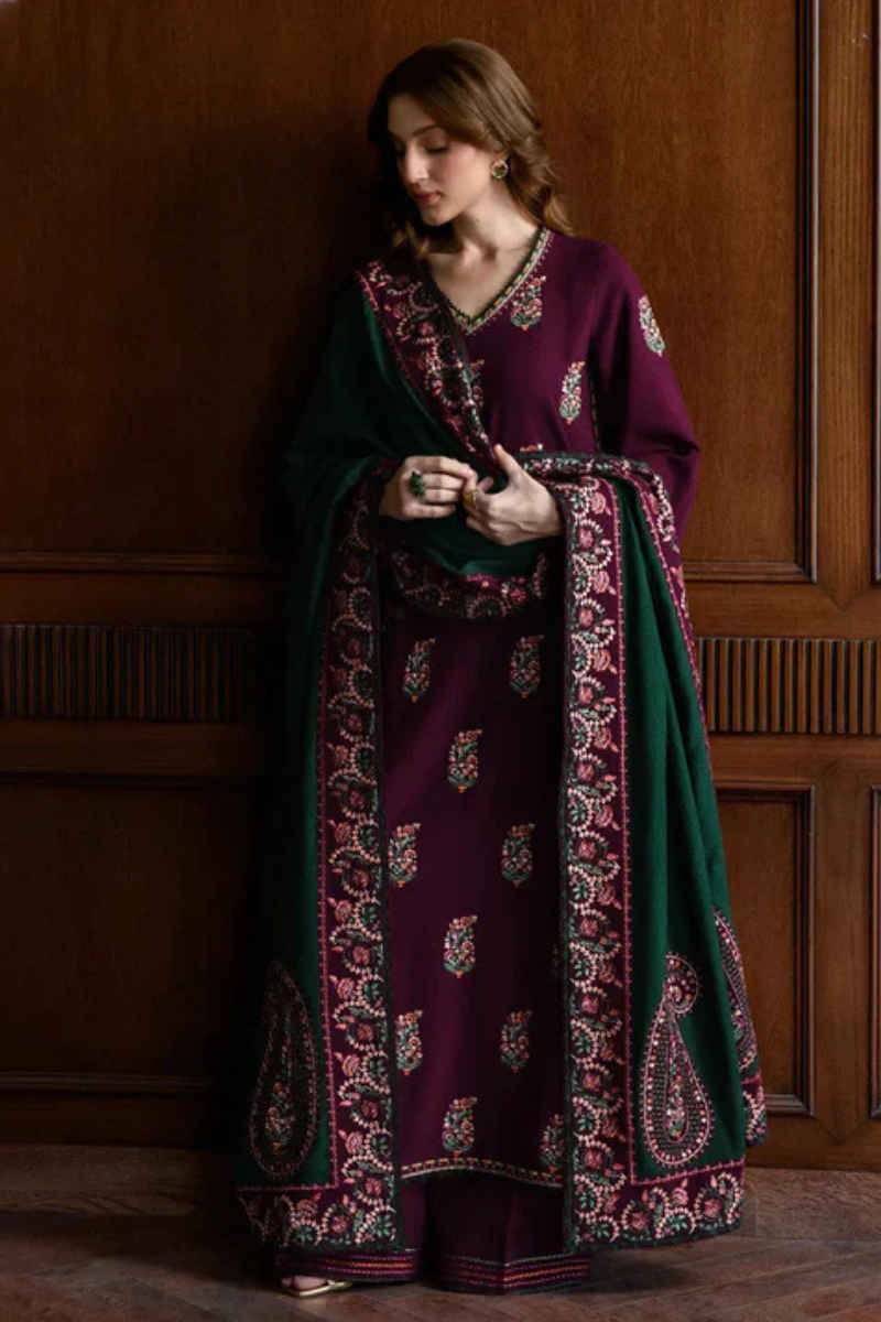 3PC Embroidered Shirt with Embroidered Dupatta-5168