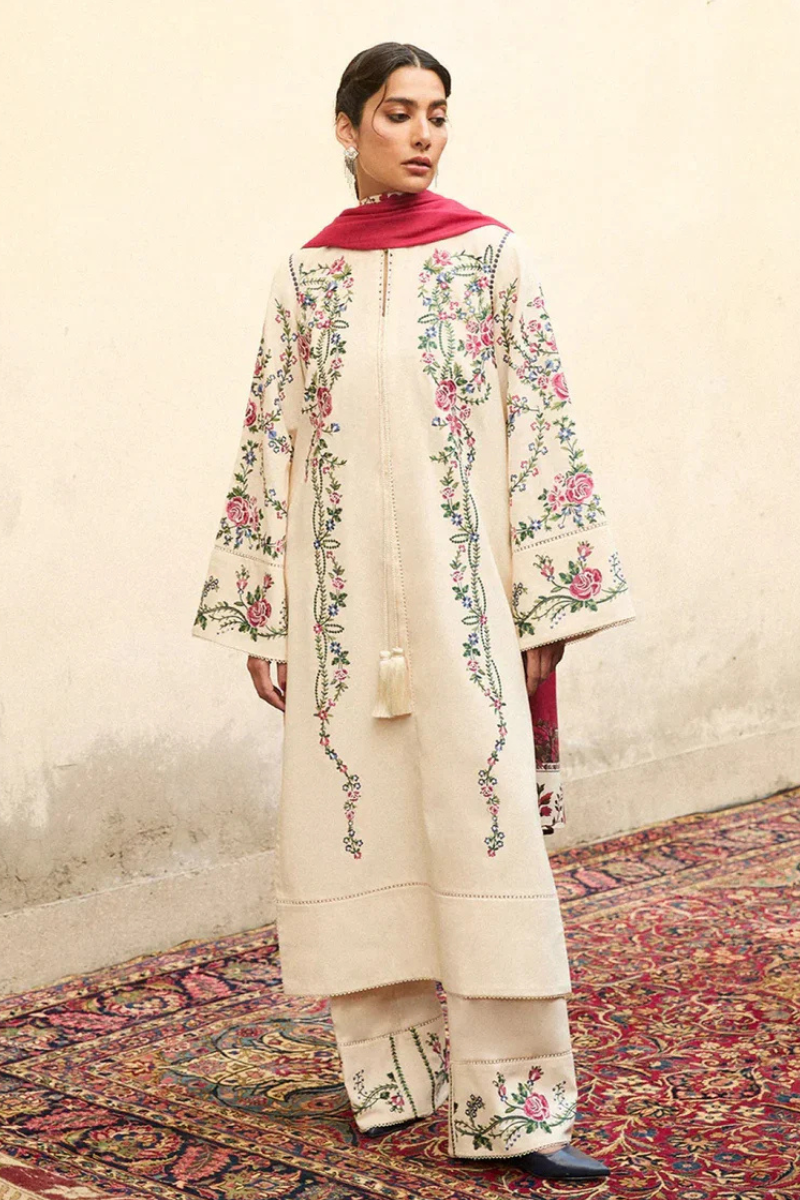 Lawn-3PC Embroidered Shirt With Digital Printed Jauqard Dupatta-5097
