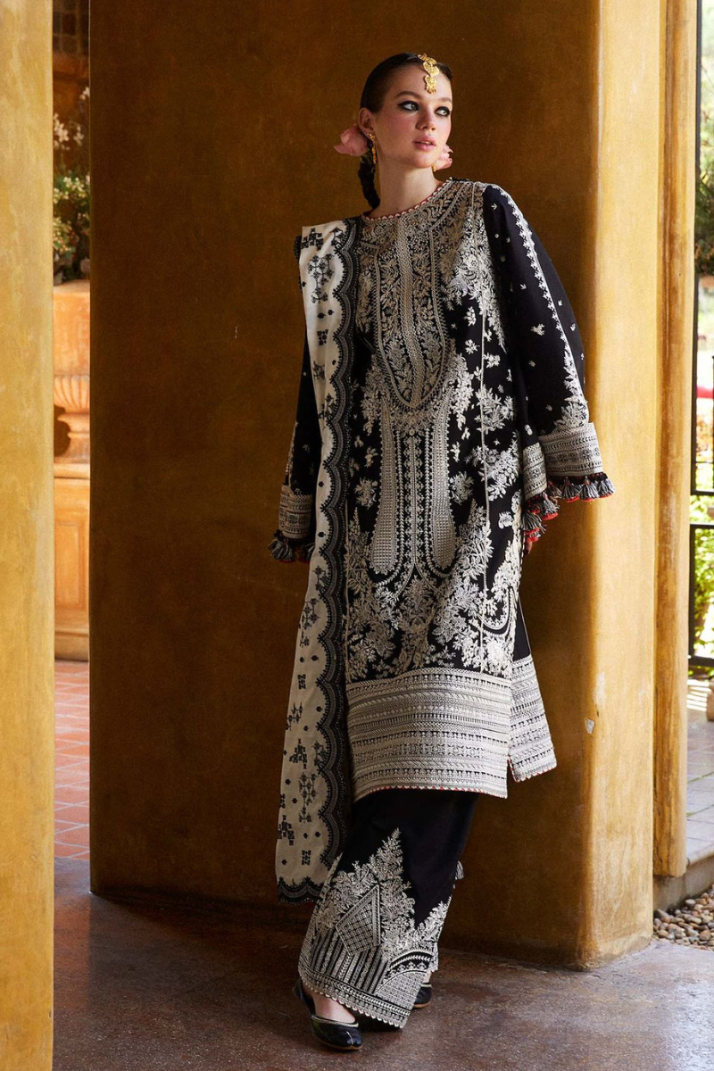 Lawn-3PC Embroidered Shirt with Organza Embroidered Dupatta-1372