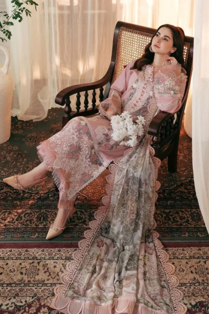 Lawn-3PC Embroidered Shirt with Digital Printed Jacquard Dupatta- 5036